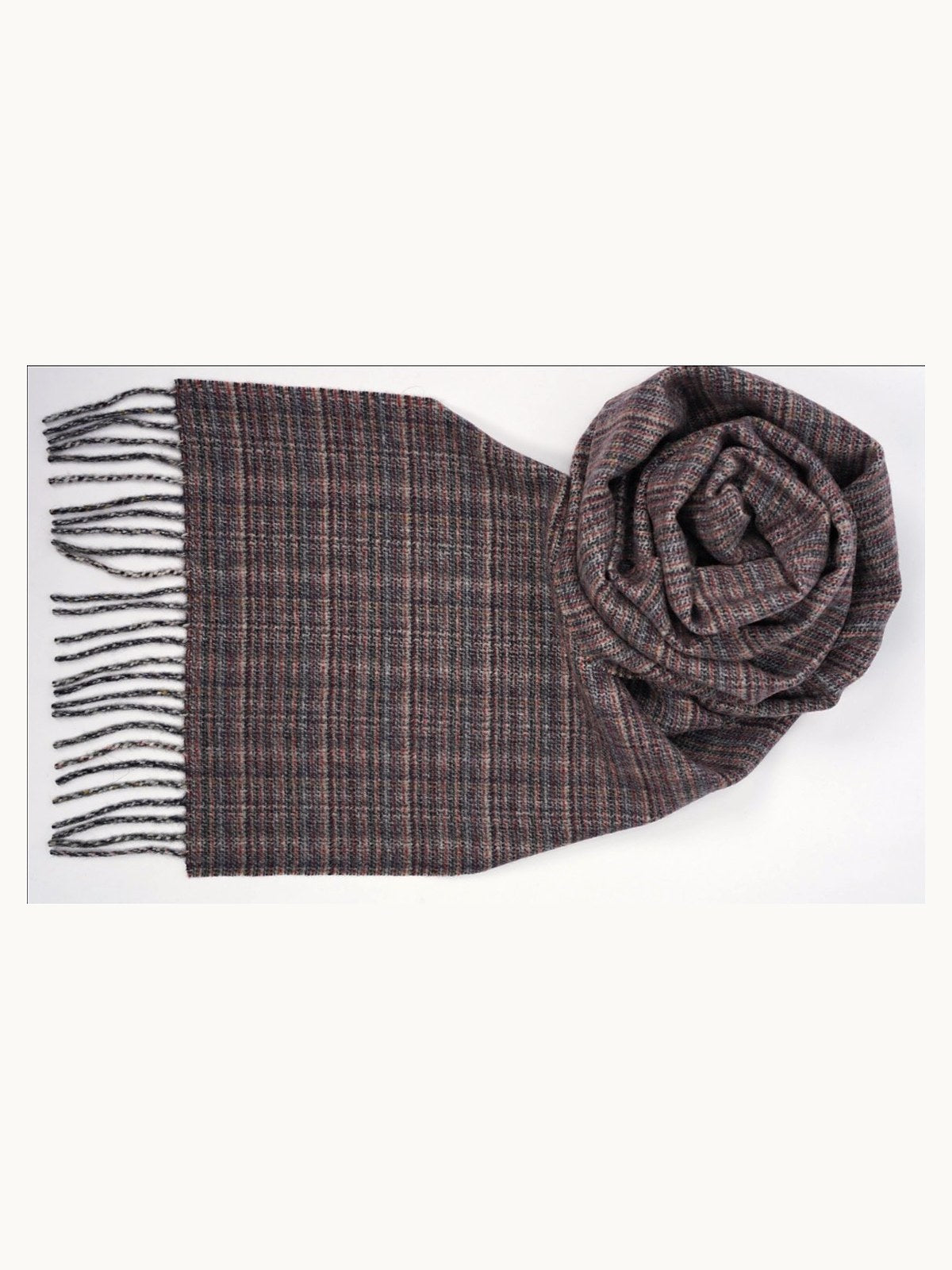 Check Cashmere Scarf · Brown Check — flat