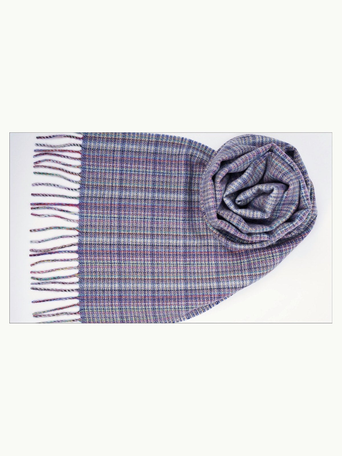 Check Cashmere Scarf · Lilac Check — flat