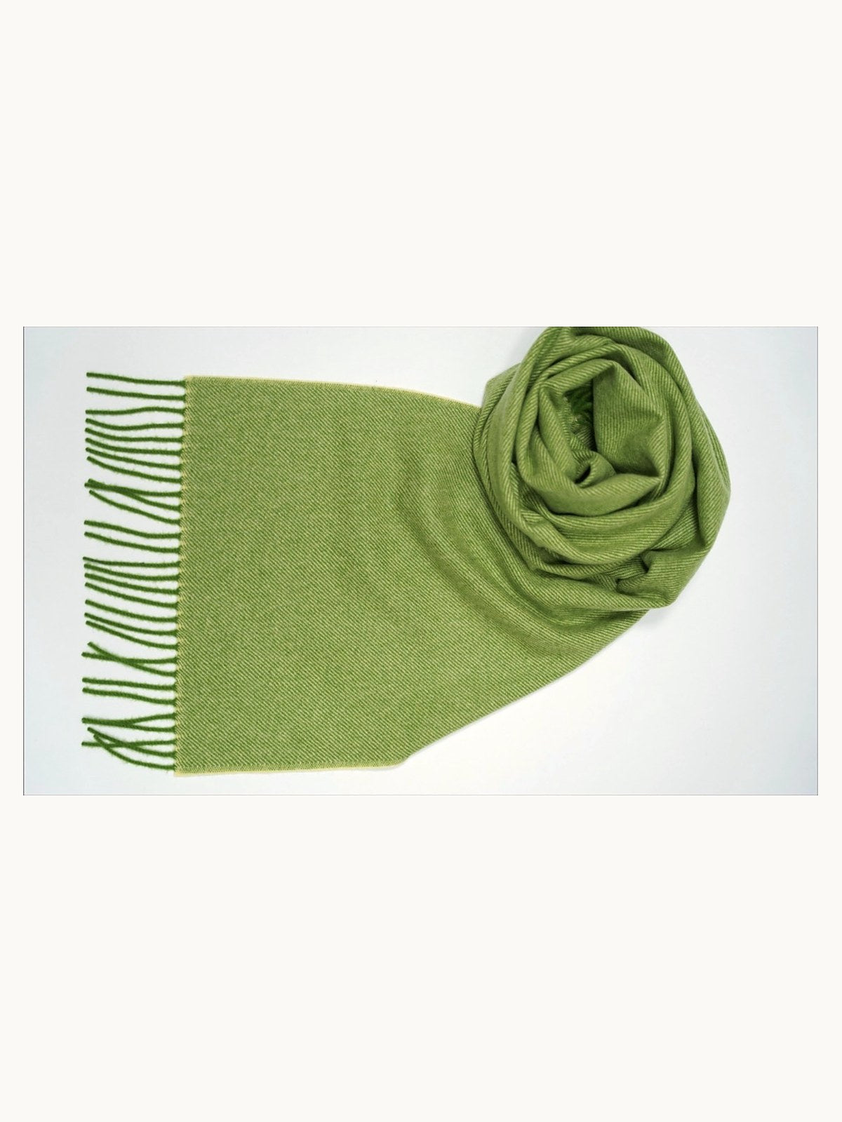 Classic Cashmere Scarf · Apple Green — flat