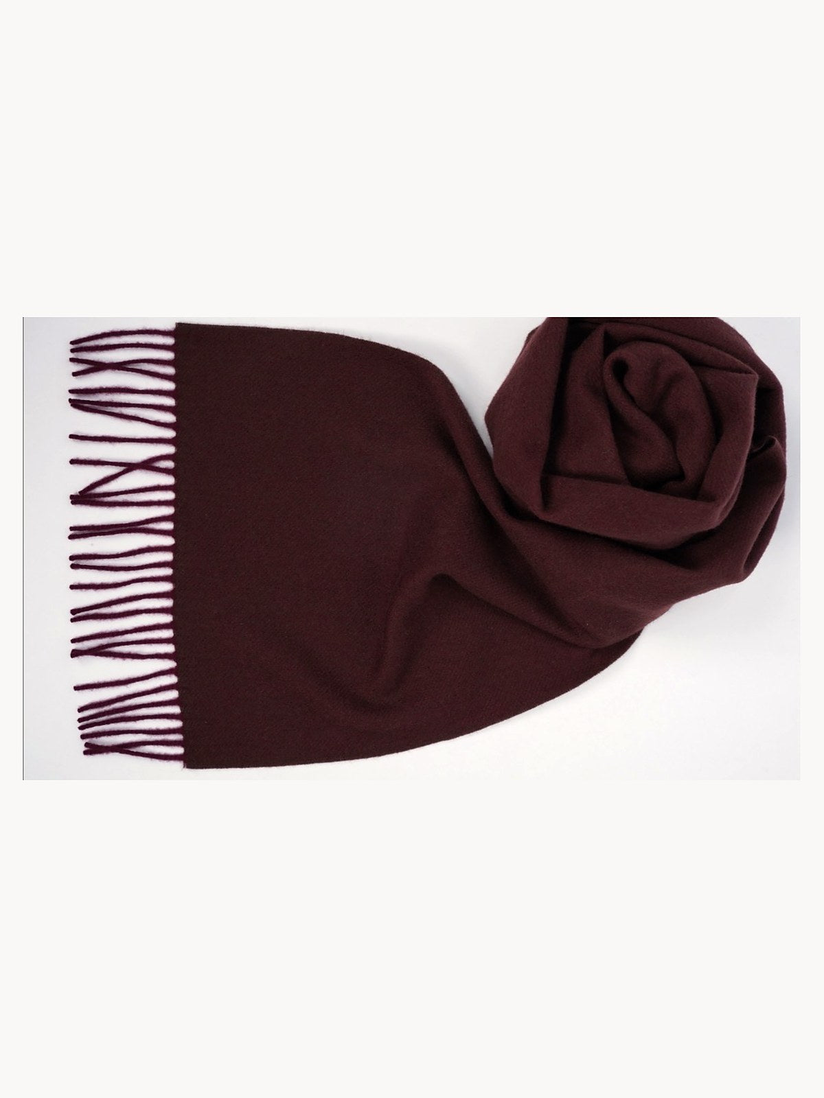 Classic Cashmere Scarf · Burgundy — flat