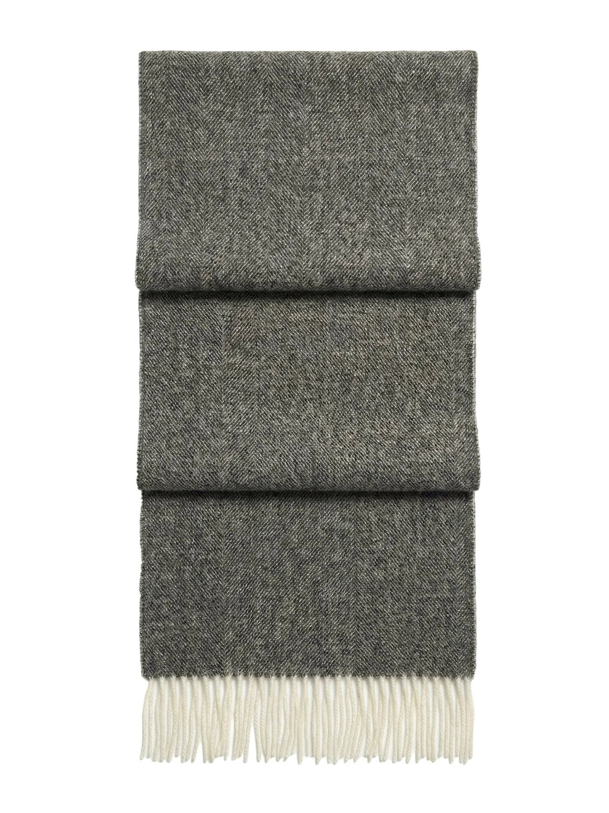 Essential Fringed Wool Scarf · Taupe — flat