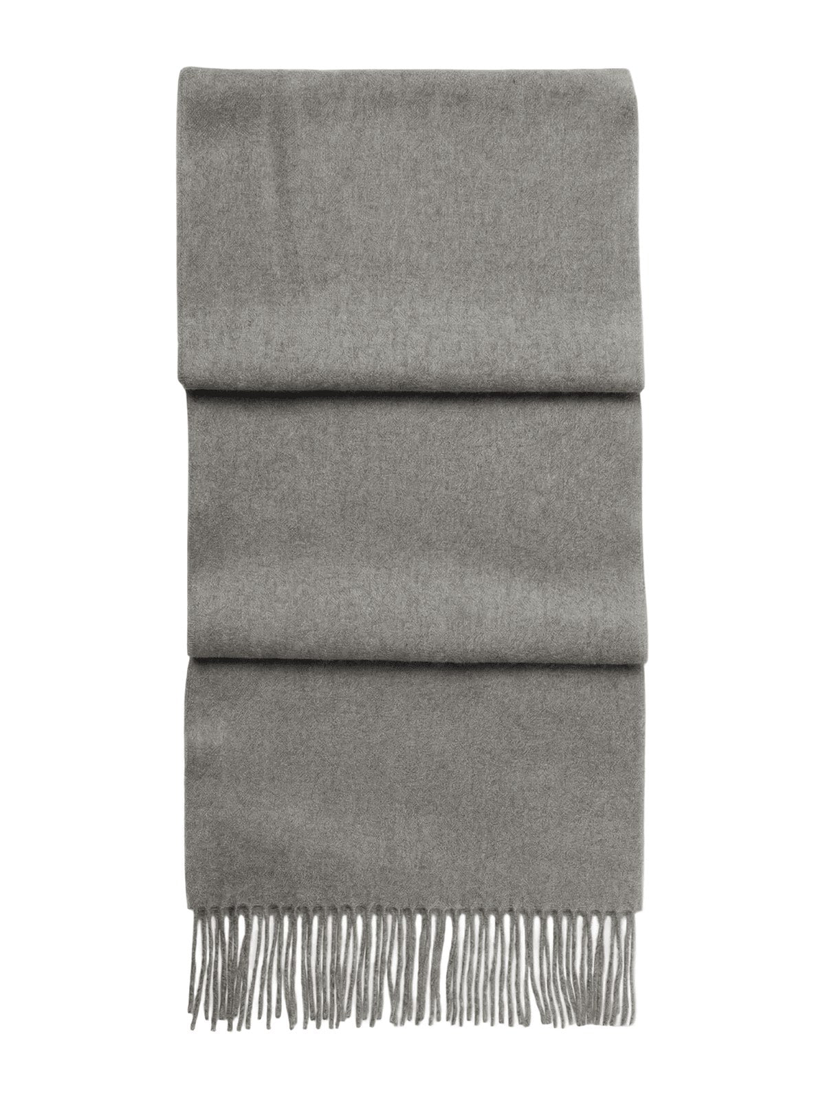 Fringed Camel Scarf · Grey — flat