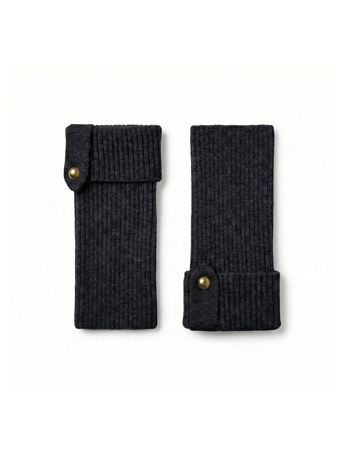 Lily Delicate Cashmere Mittens · Black — flat