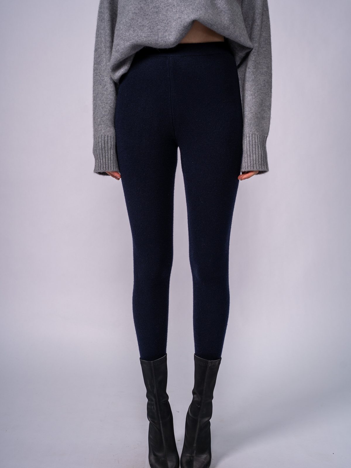 Knit Leggings · Navy — view 1