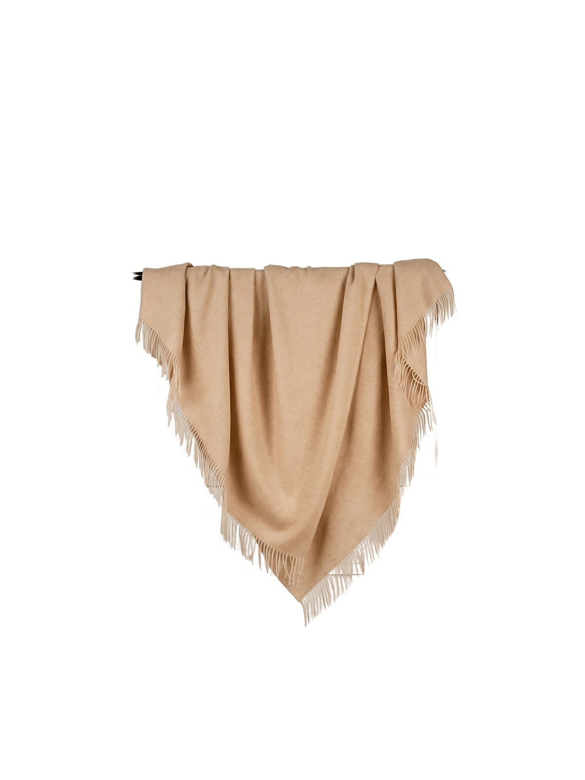 Sheep Wool Throw Blanket · Camel — flat