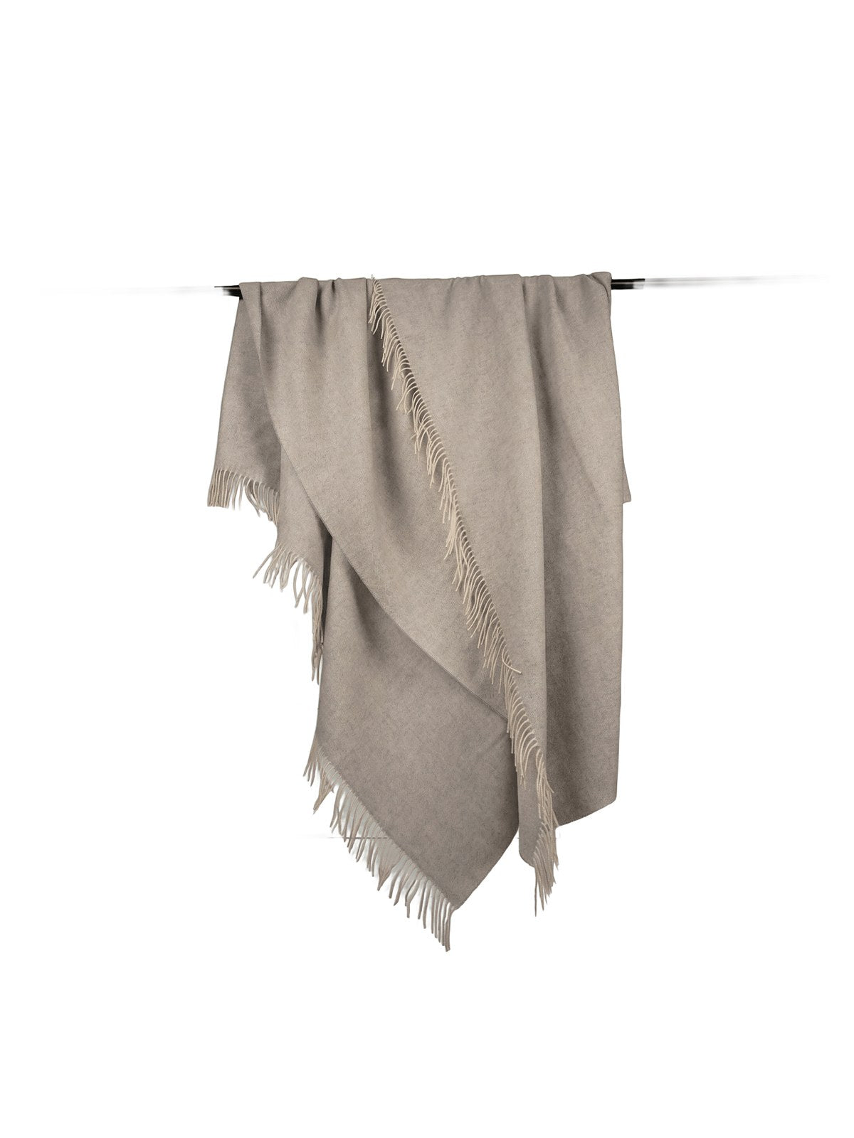 Sheep Wool Throw Blanket · Pale Taupe — flat