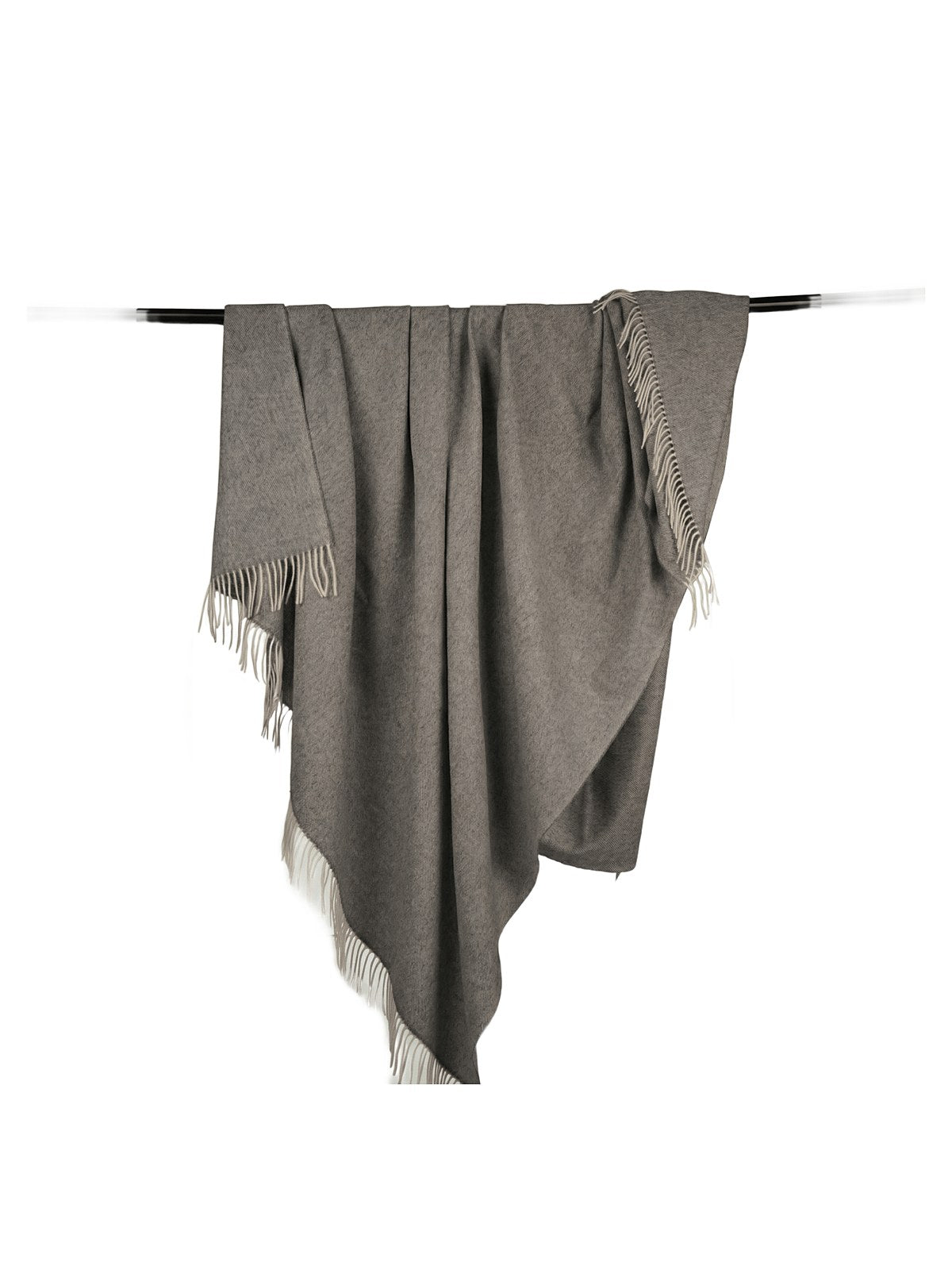 Sheep Wool Throw Blanket · Stone — flat