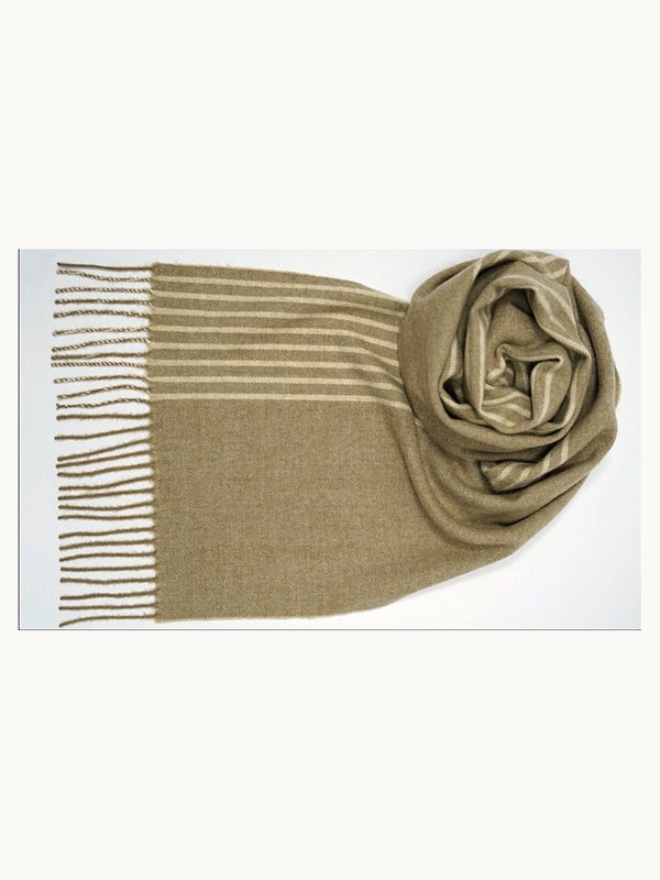 Gestreifter Kaschmirschal · Camel Stripe
