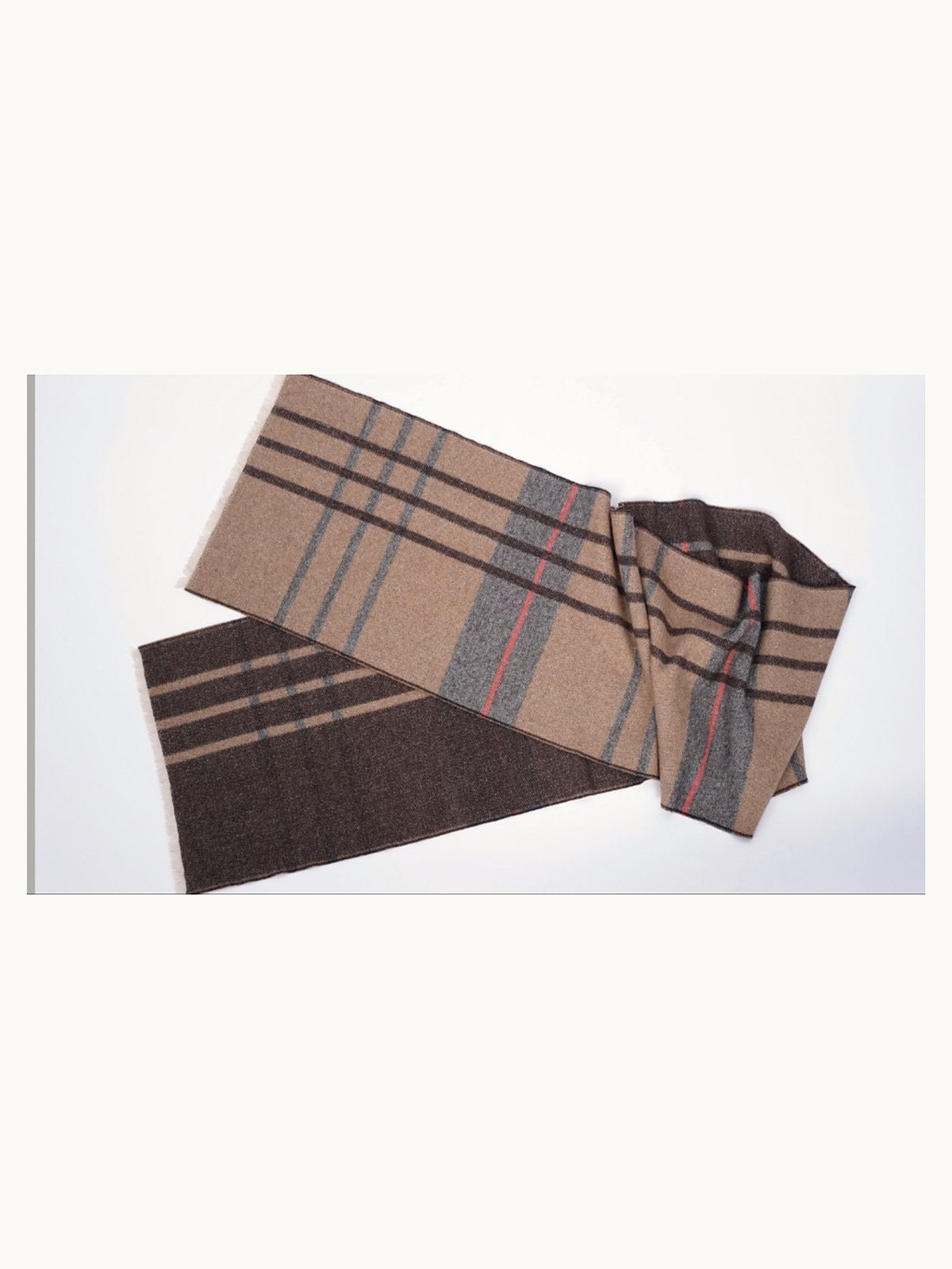 Tartan Camel Scarf · Camel Tartan — flat
